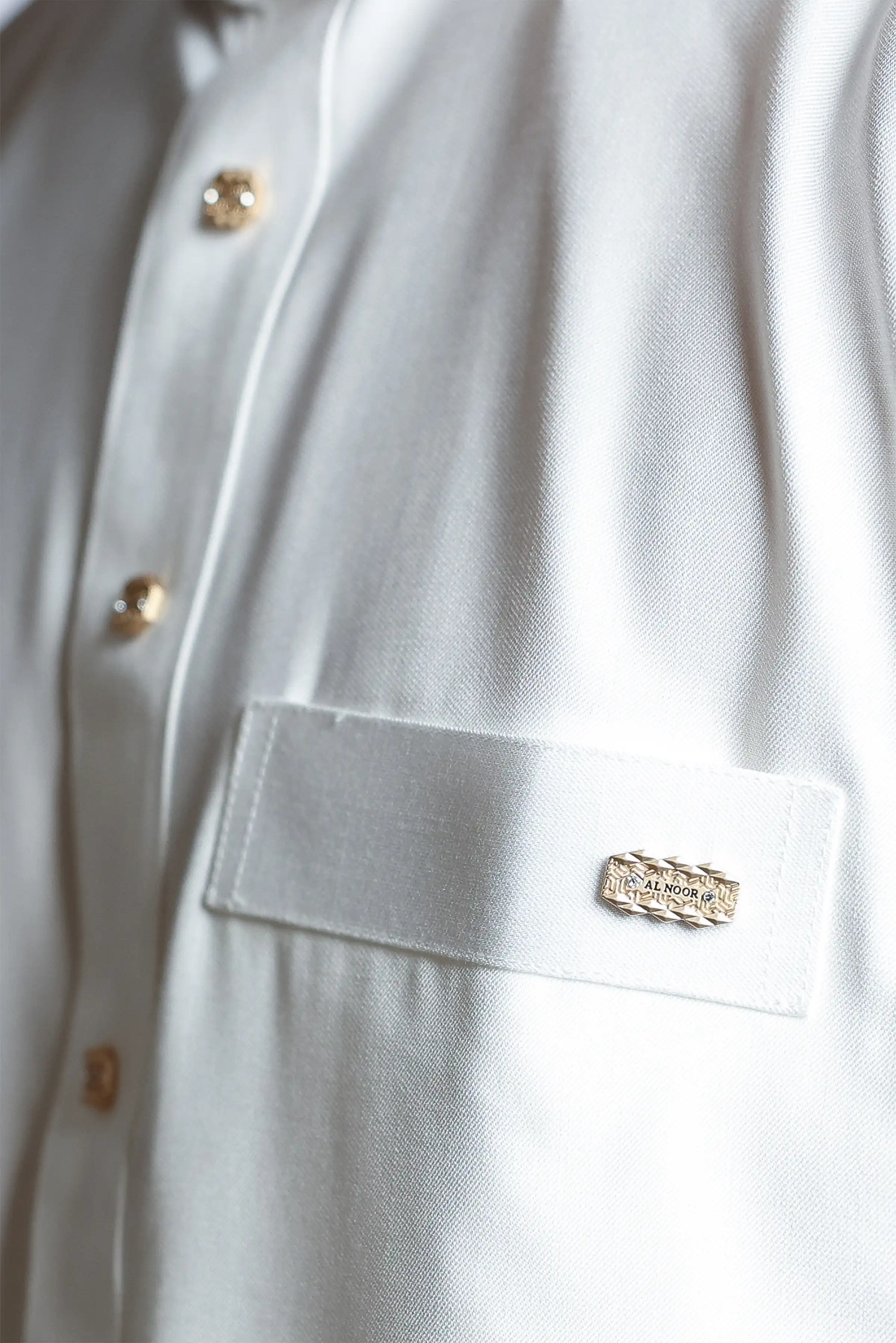 J137 Cream/Gold Shirt Collar Thobe - Image 6