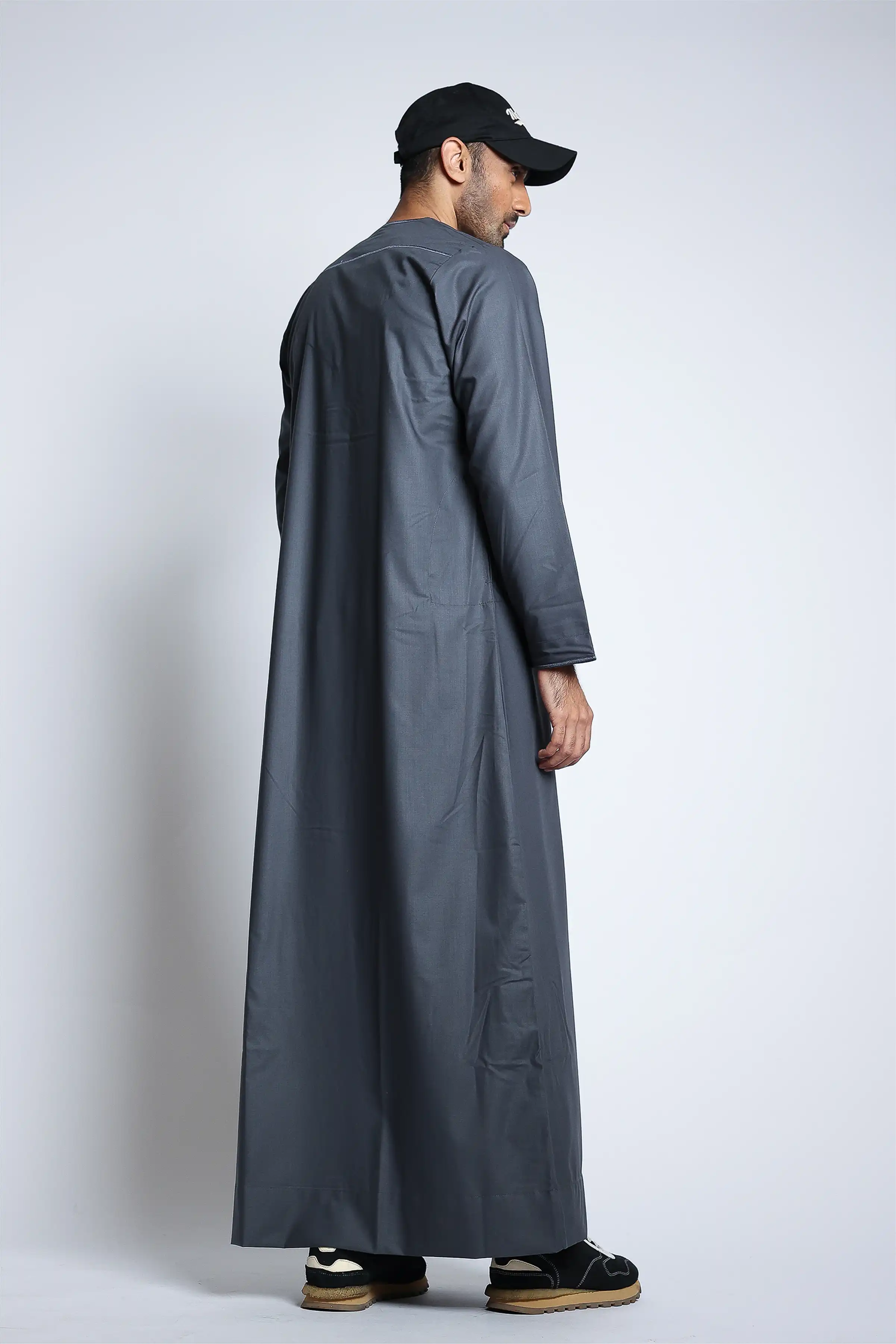 J143 Carbon Grey Habeel Thobe - Image 2