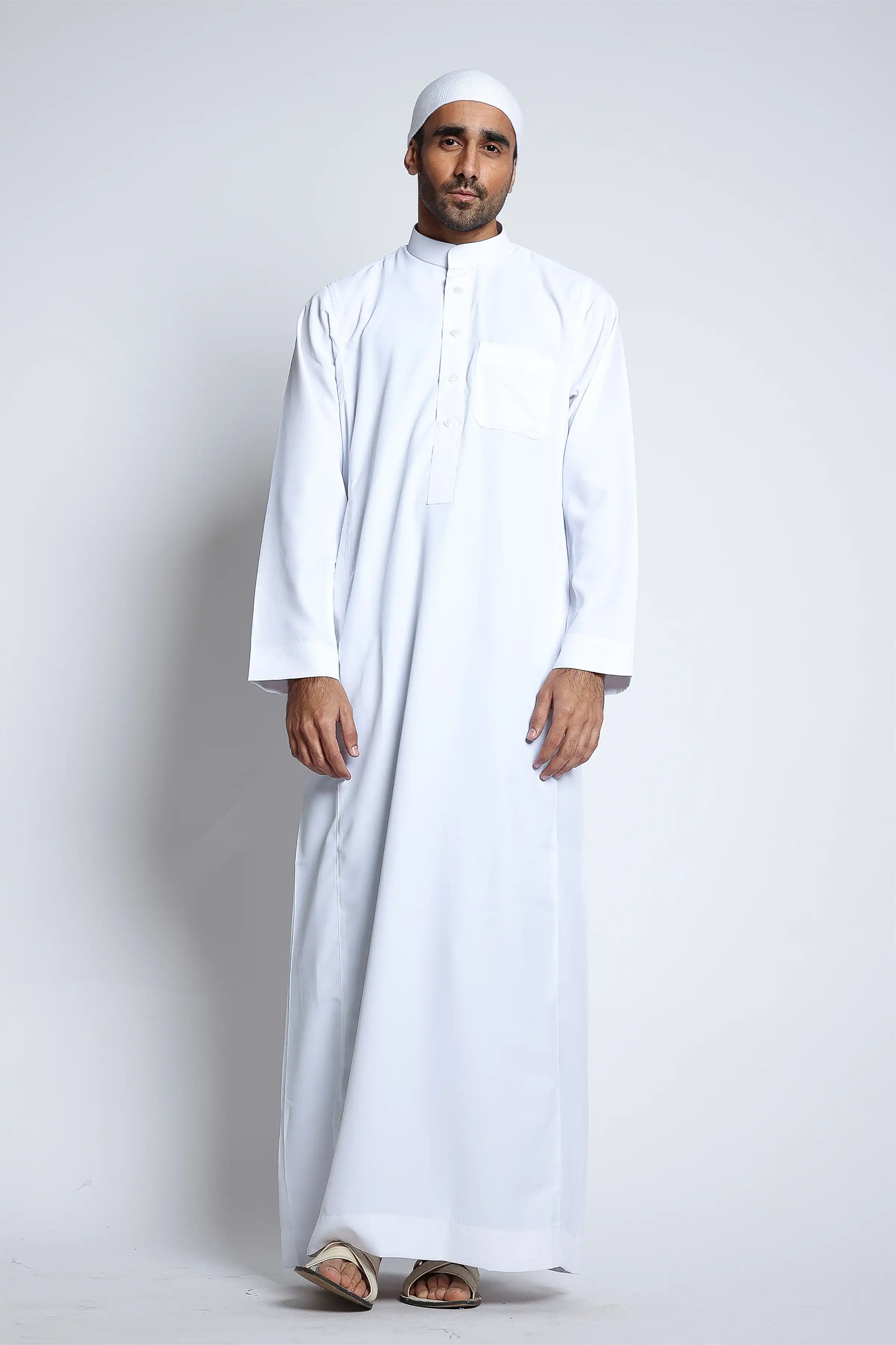 J150 White Collar Thobe