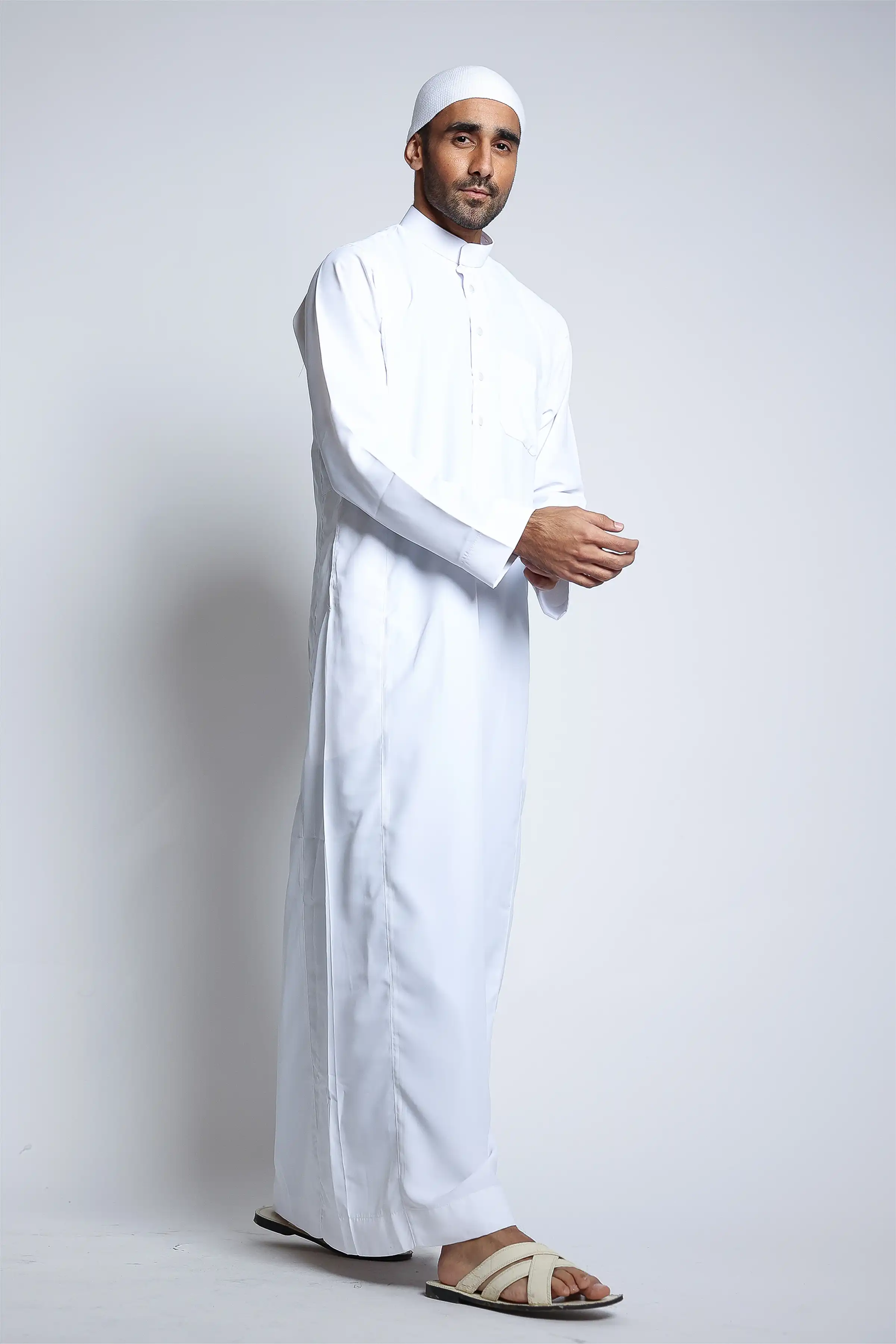 J150 White Collar Thobe - Image 2