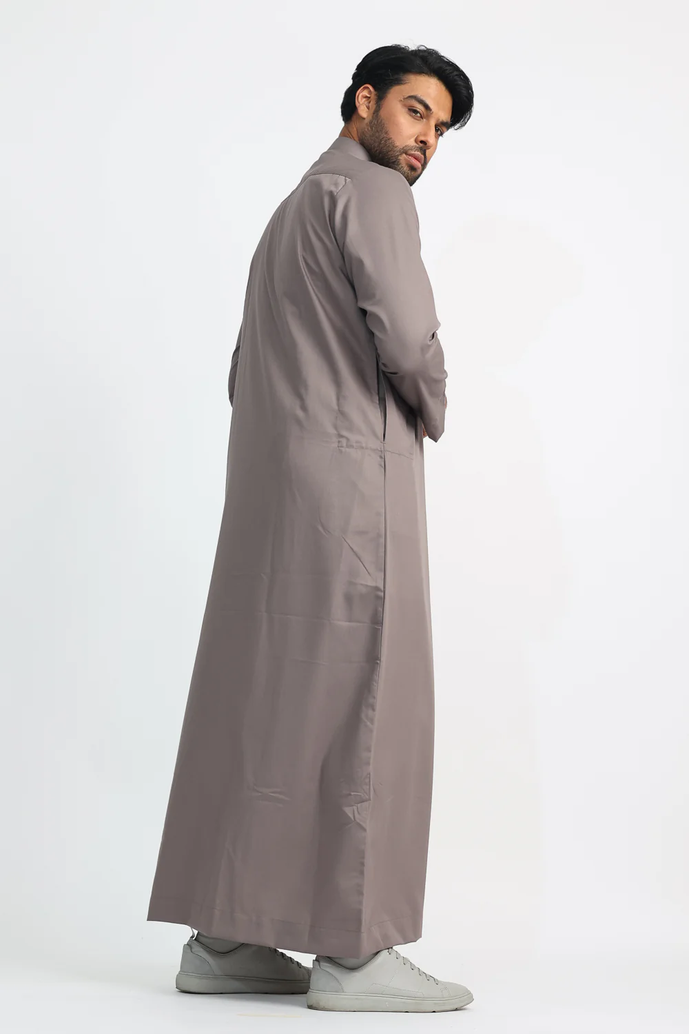 J1518 Mink Dust Saudi Collar Thobe - Image 2