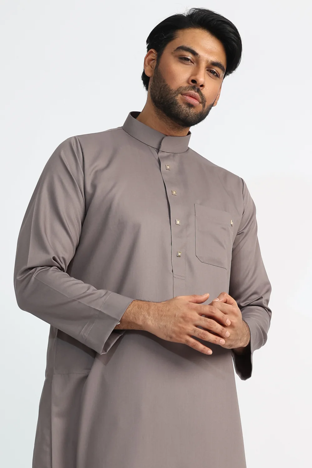 J1518 Mink Dust Saudi Collar Thobe - Image 3