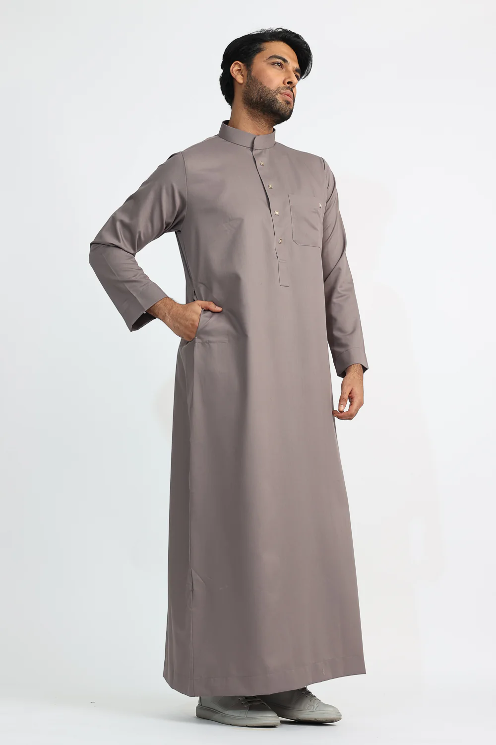 J1518 Mink Dust Saudi Collar Thobe - Image 5