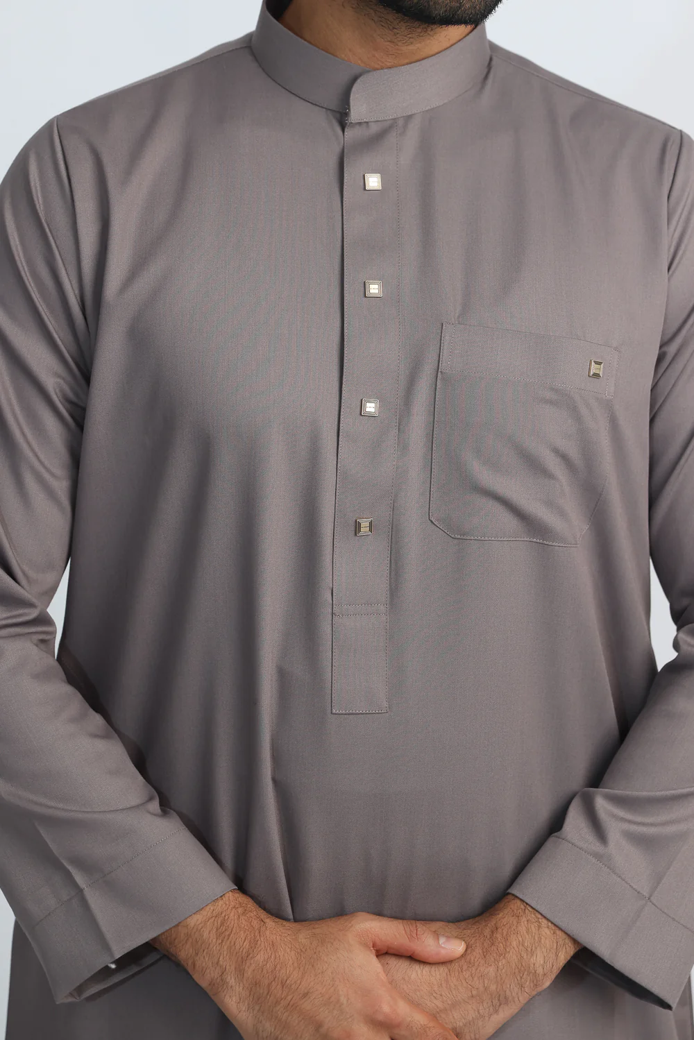 J1518 Mink Dust Saudi Collar Thobe - Image 6