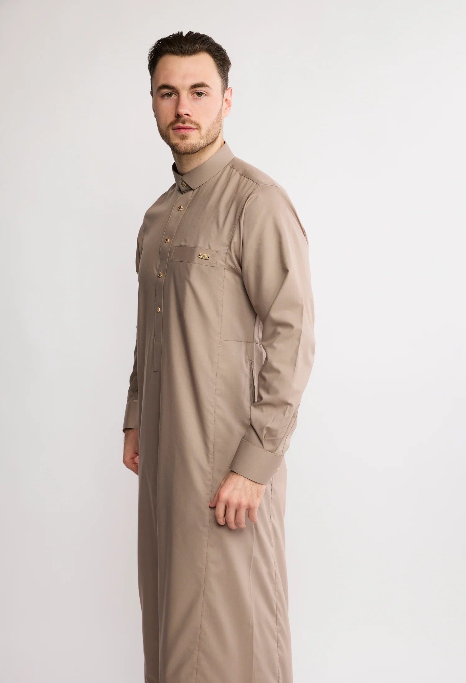 J2504 Al Noor Adult Thobe – Indian Khaki - Image 6