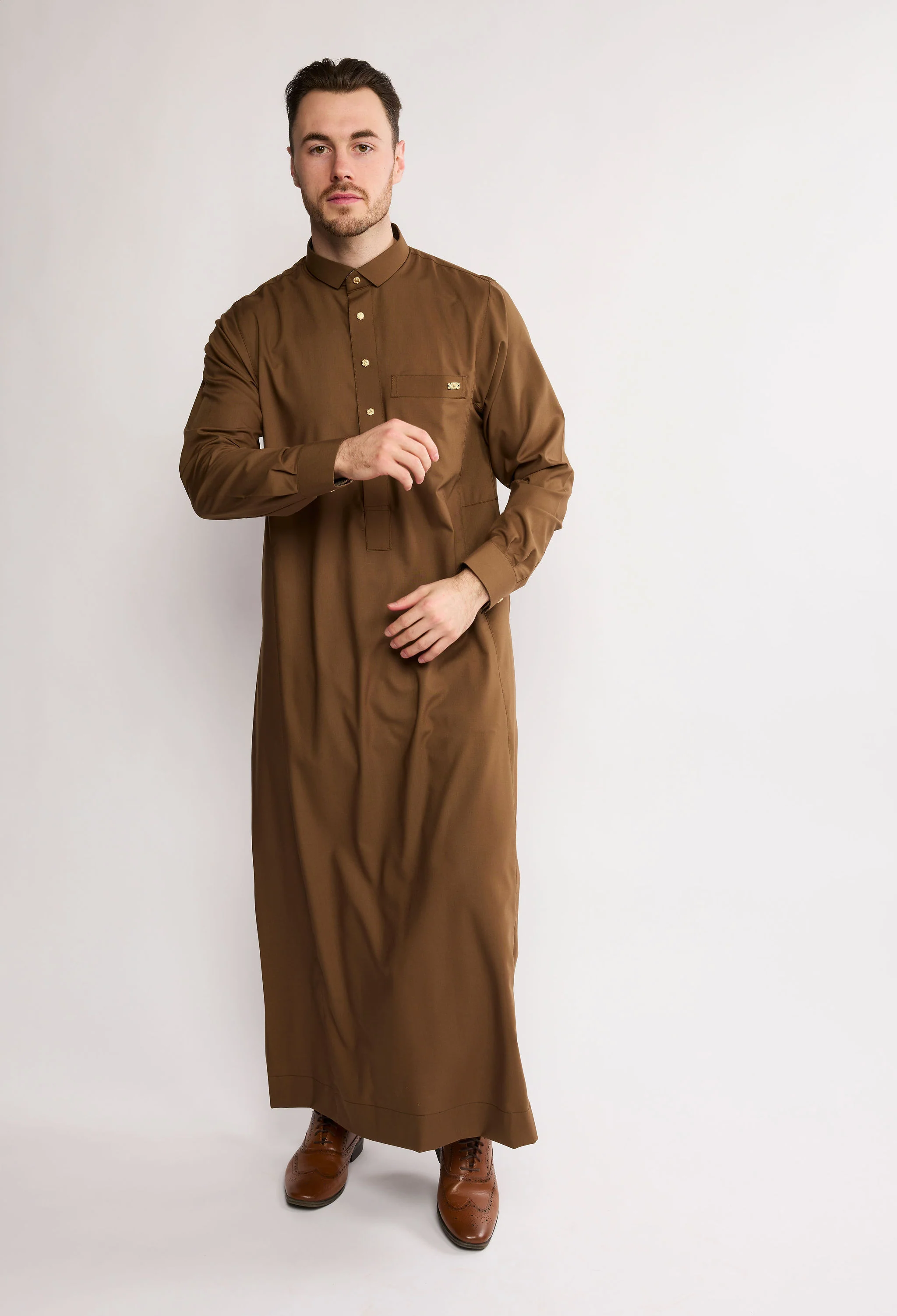 J2504 Al Noor Adult Thobe – Potters Clay Brown