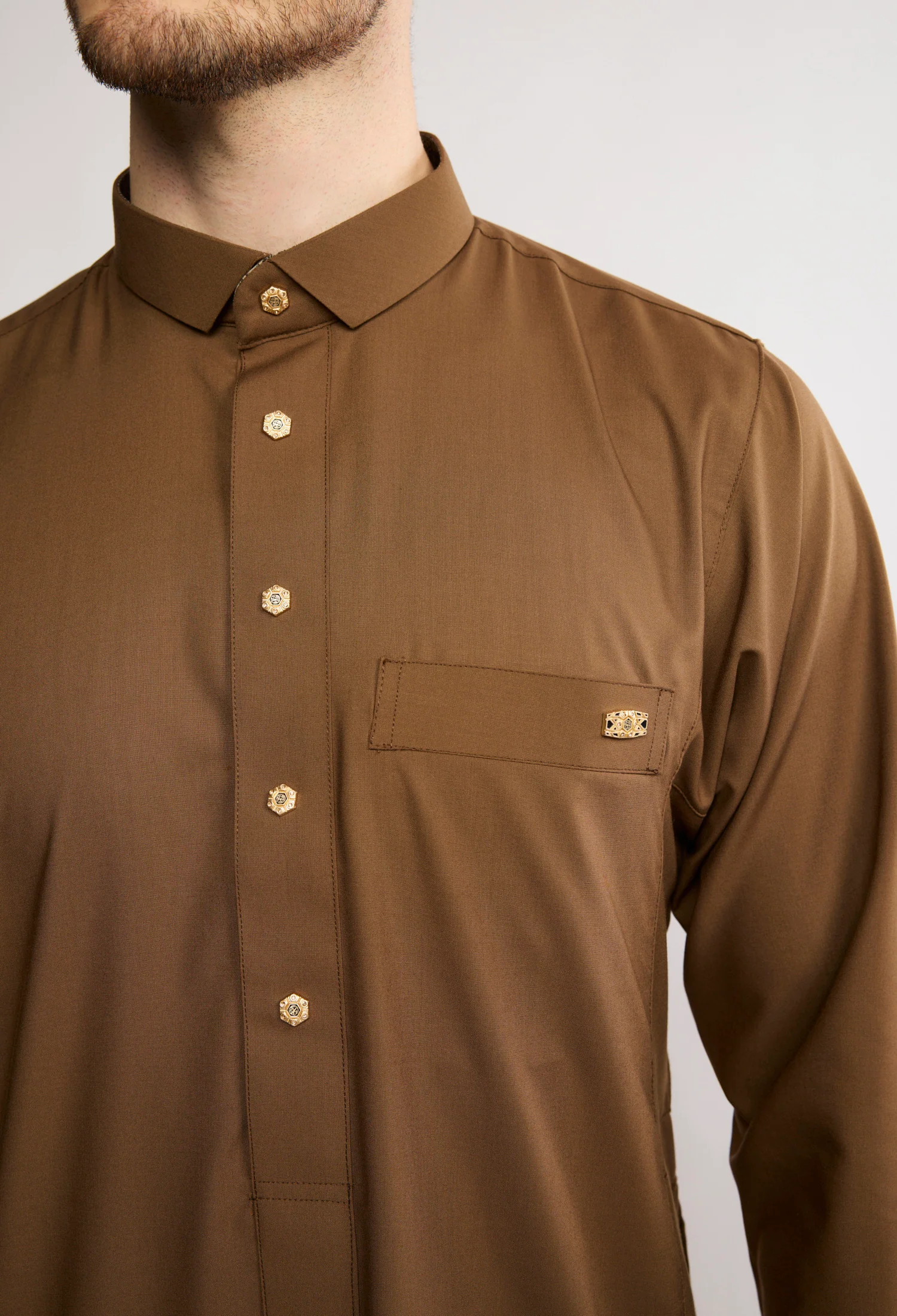 J2504 Al Noor Adult Thobe – Potters Clay Brown - Image 3