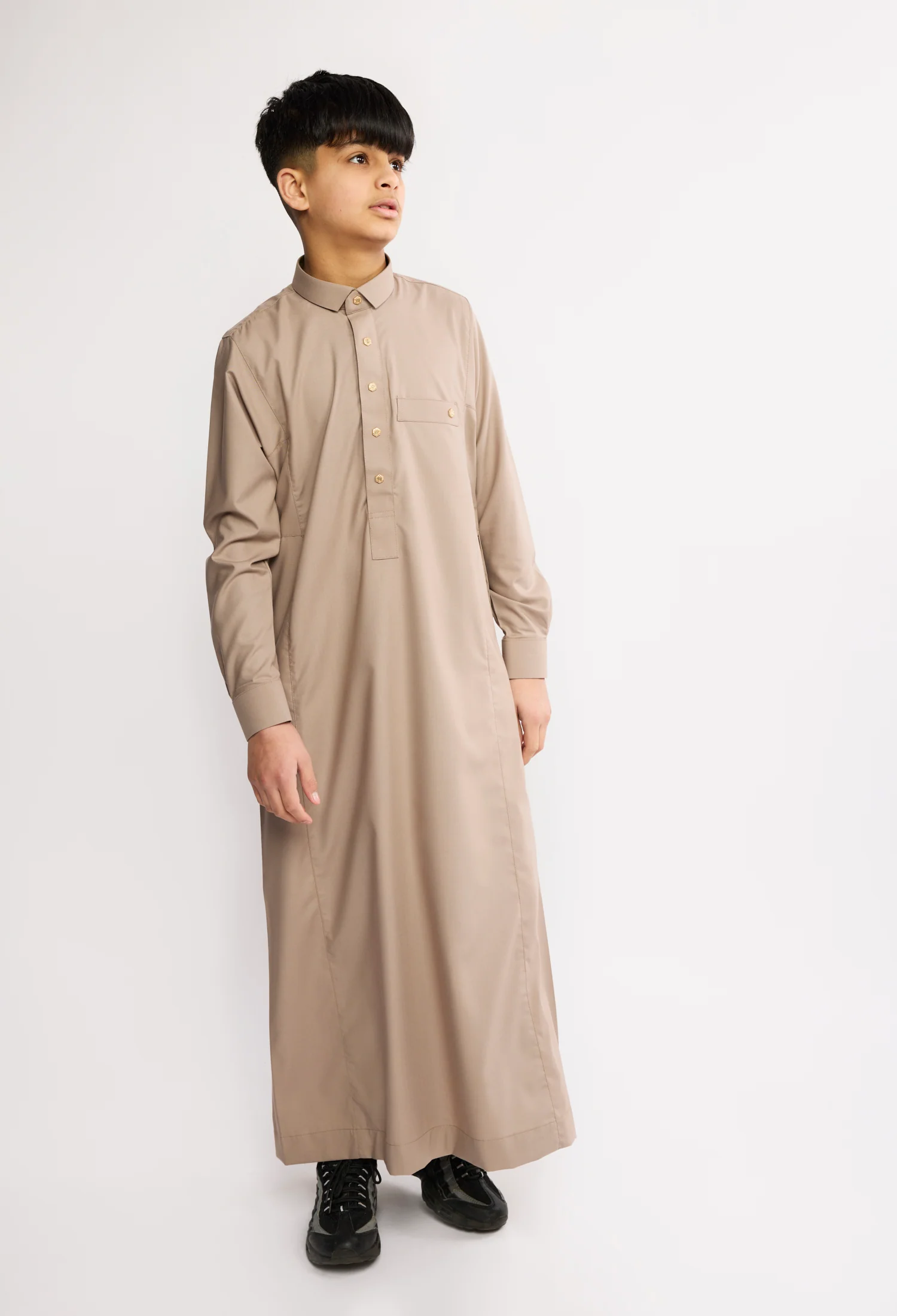 J2504 Al Noor Kids Thobe – Indian Khaki - Image 2