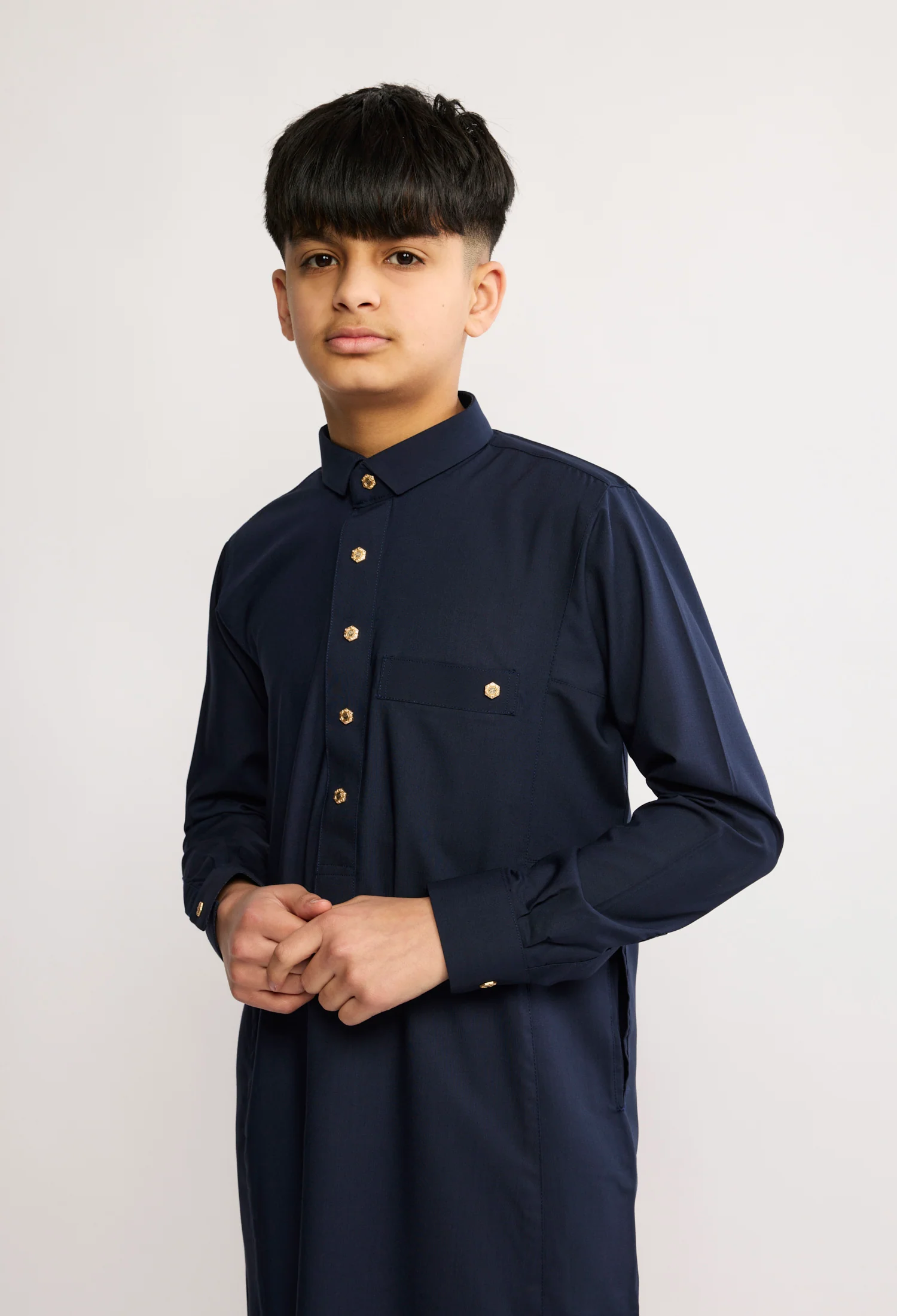 J2504 Al Noor Kids Thobe – Oxford Blue - Image 2