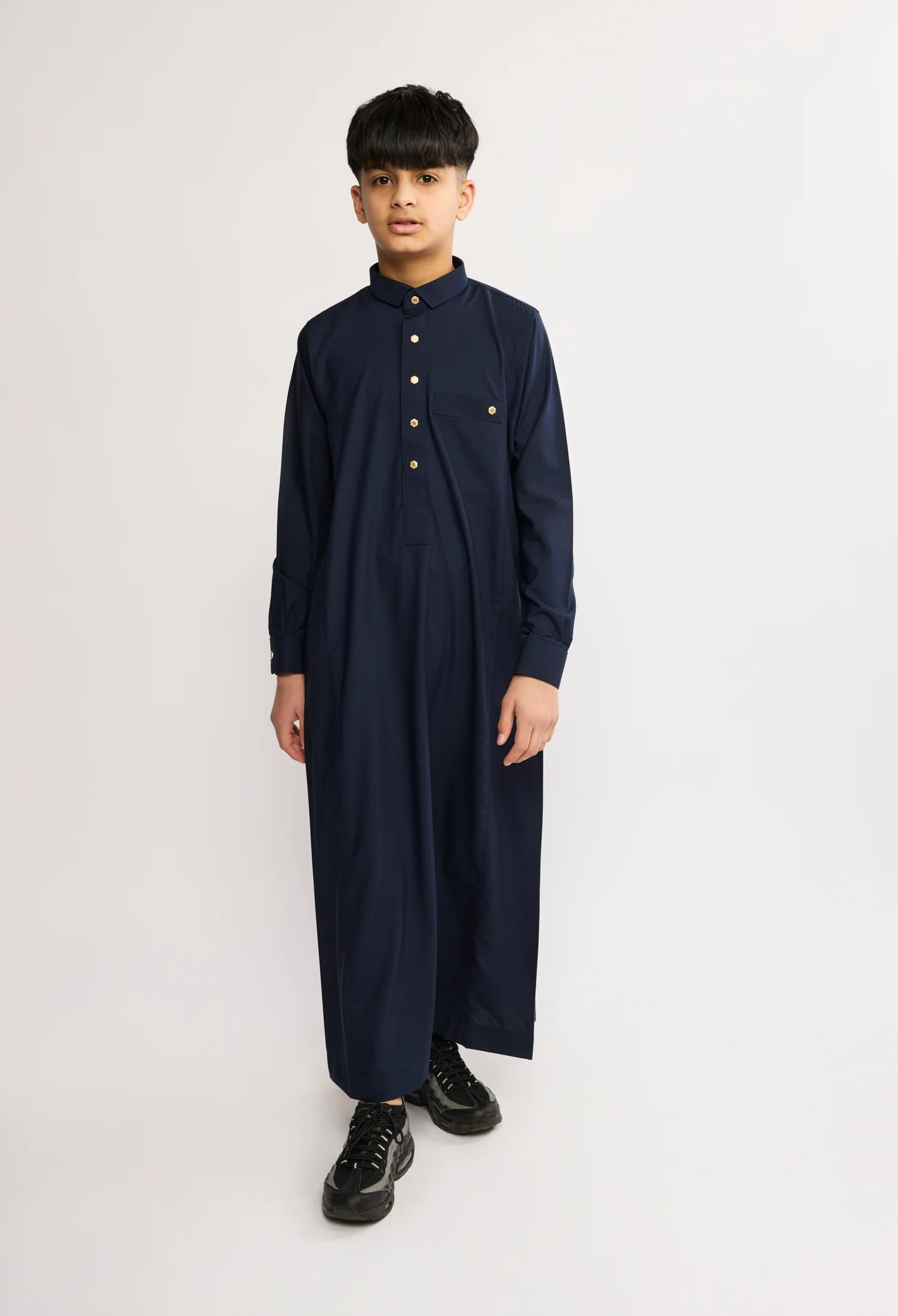 J2504 Al Noor Kids Thobe – Oxford Blue - Image 4