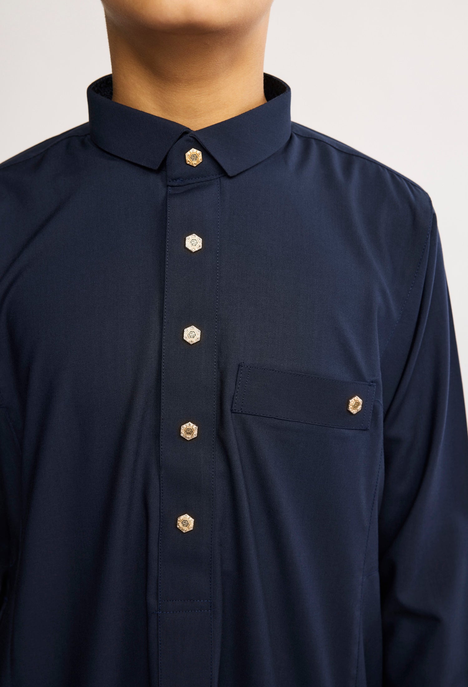 J2504 Al Noor Kids Thobe – Oxford Blue - Image 5