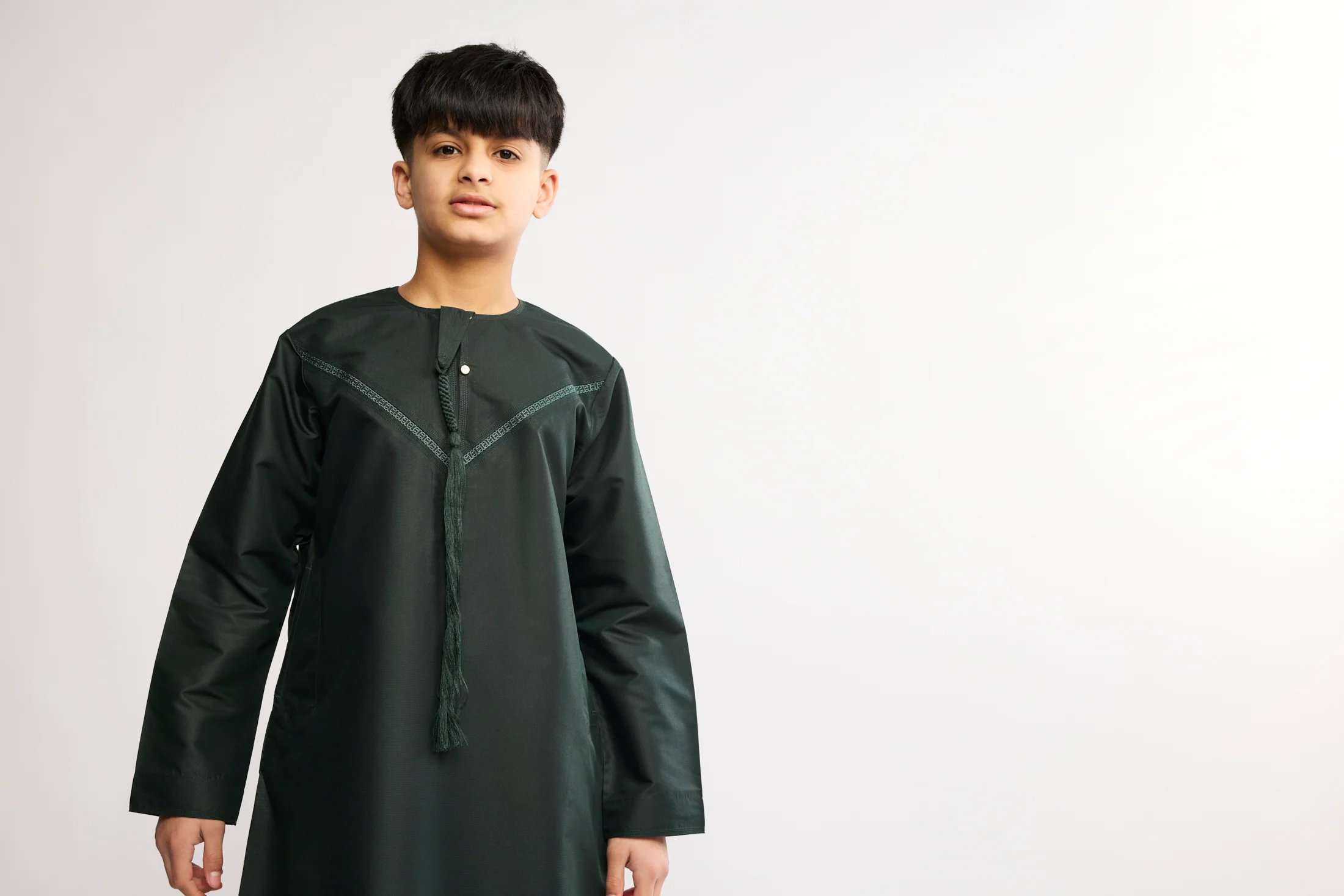 J2511 Lunar Green Kids Emirati Kandura - Image 4