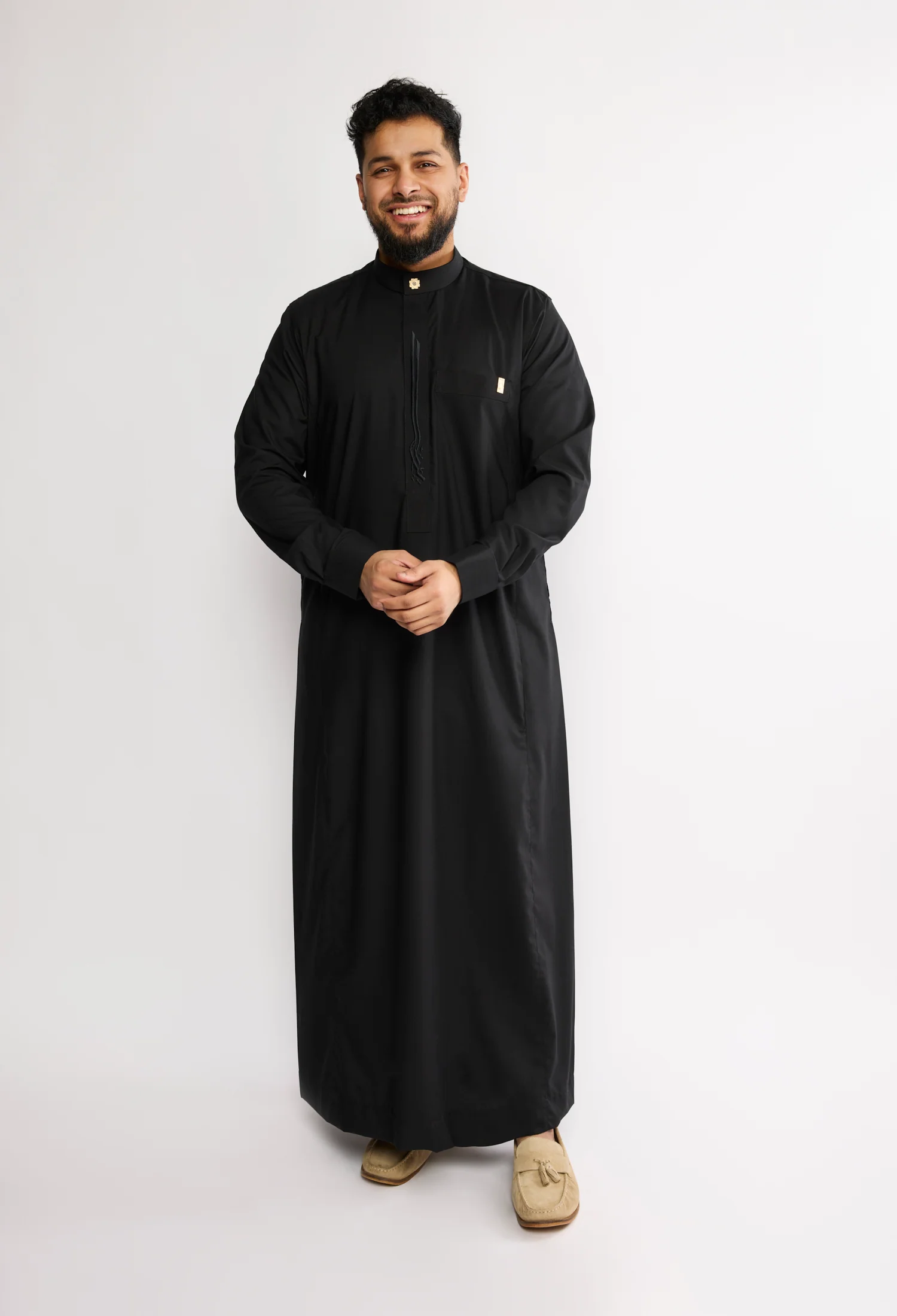 J2512 Black Collar Thobe - Image 3
