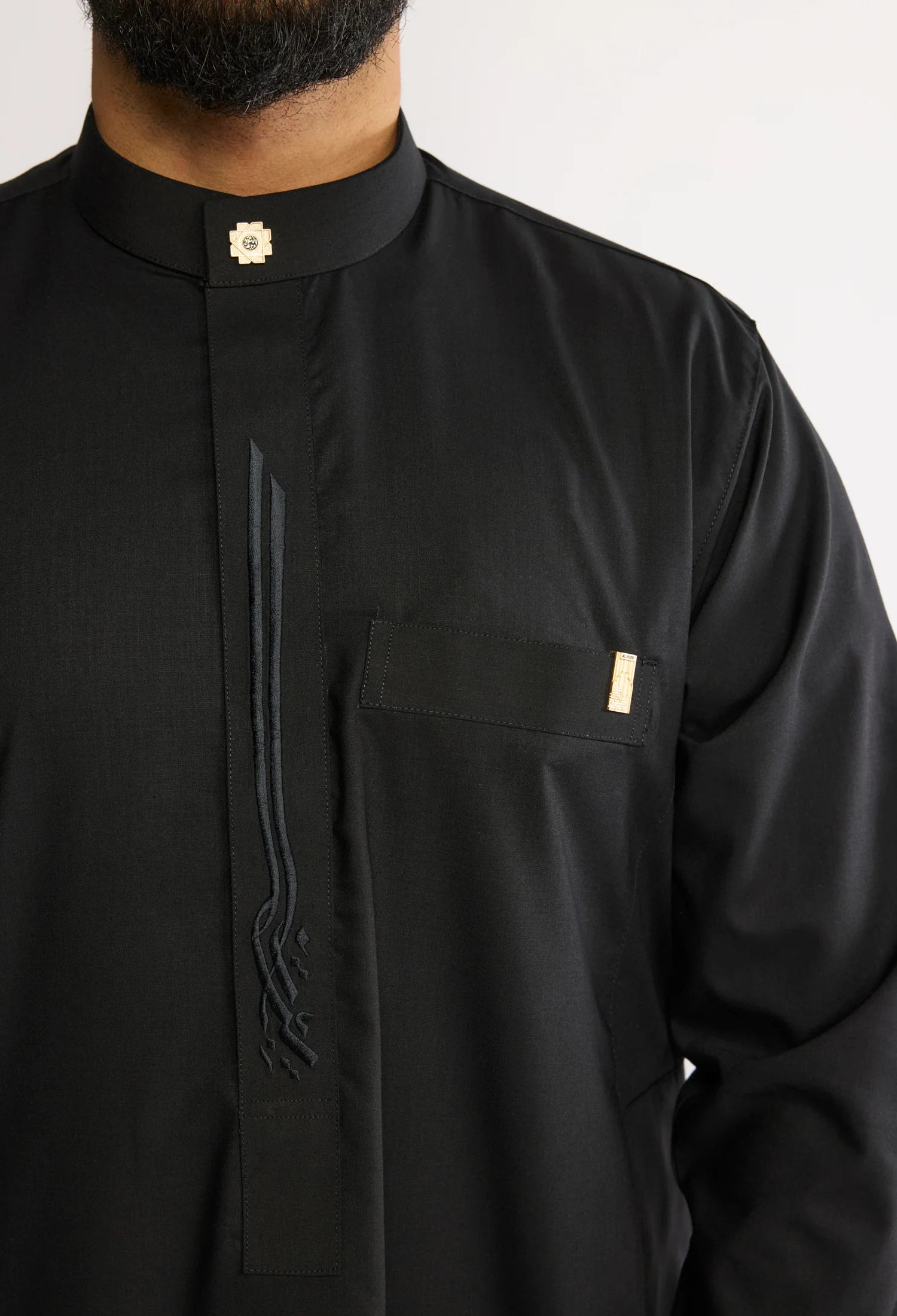 J2512 Black Collar Thobe - Image 5