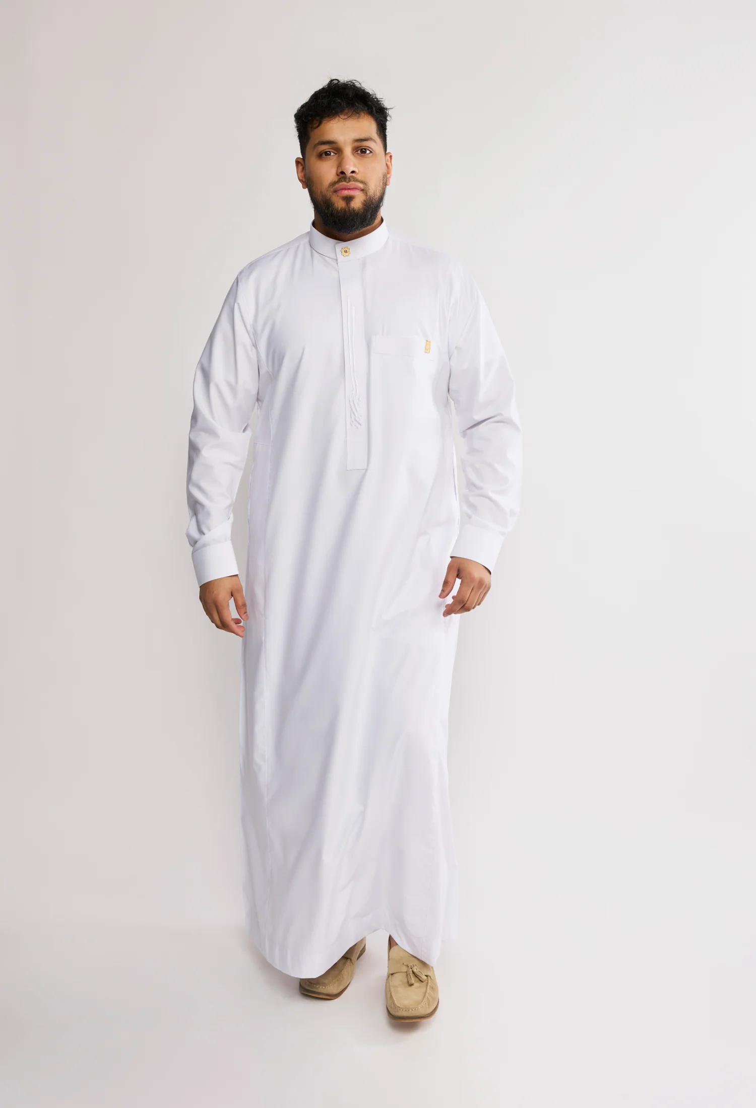J2512 White Collar Thobe - Image 2
