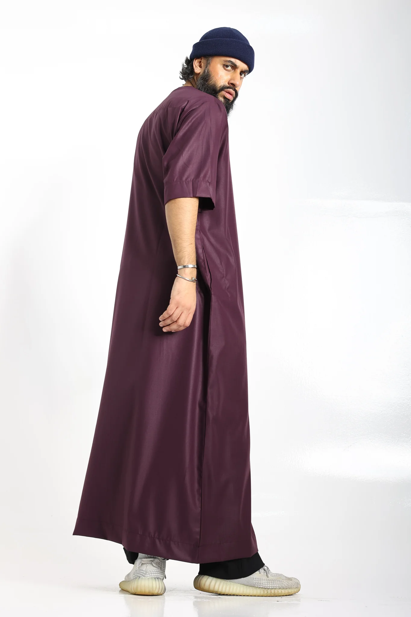 J2514 Tuscan Red Half Sleeve Thobe - Image 3