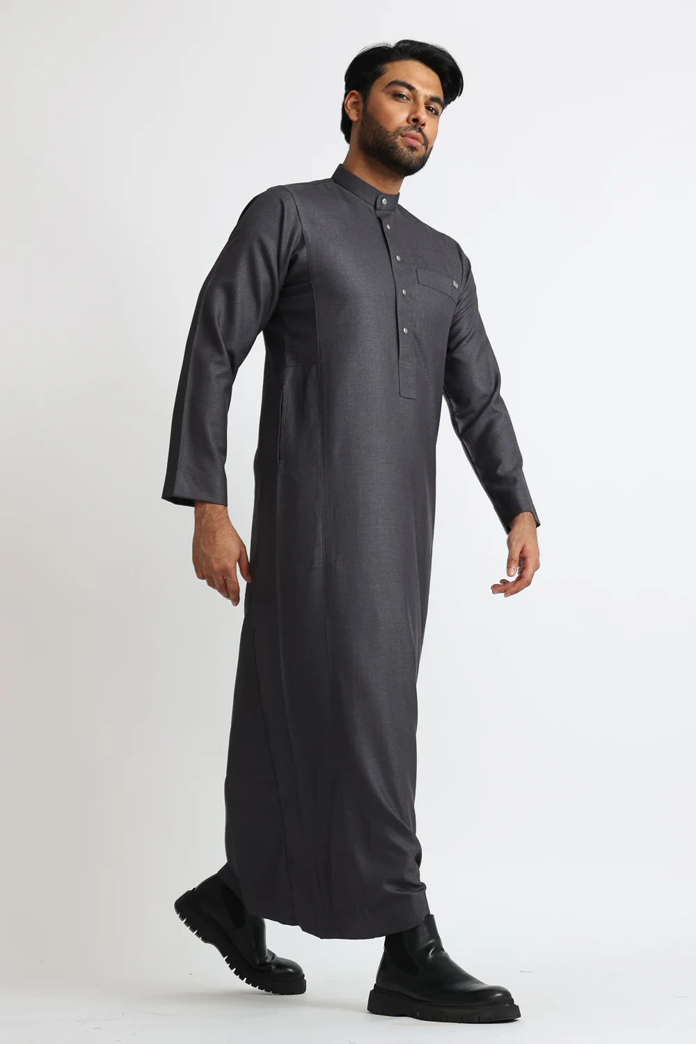 Nappa Grey Winter Thobe - Image 2