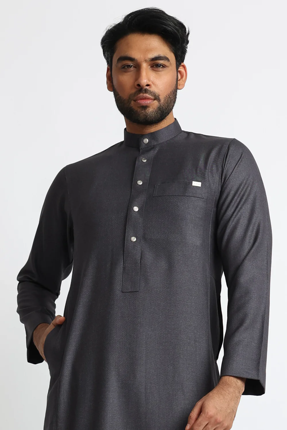 Nappa Grey Winter Thobe - Image 3