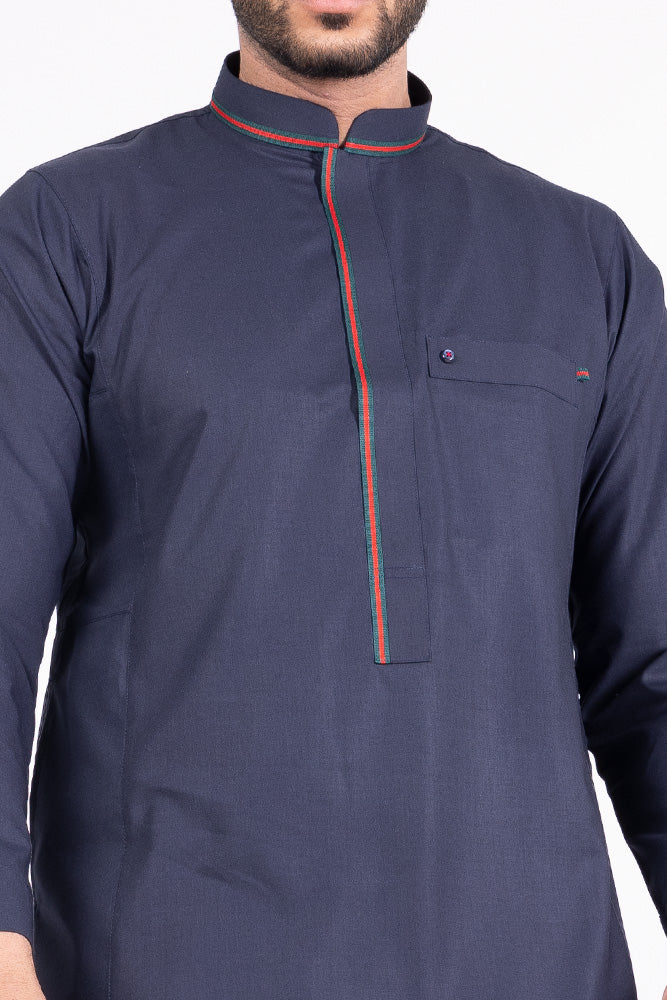Navy Stripe Kids Thobe - Image 4