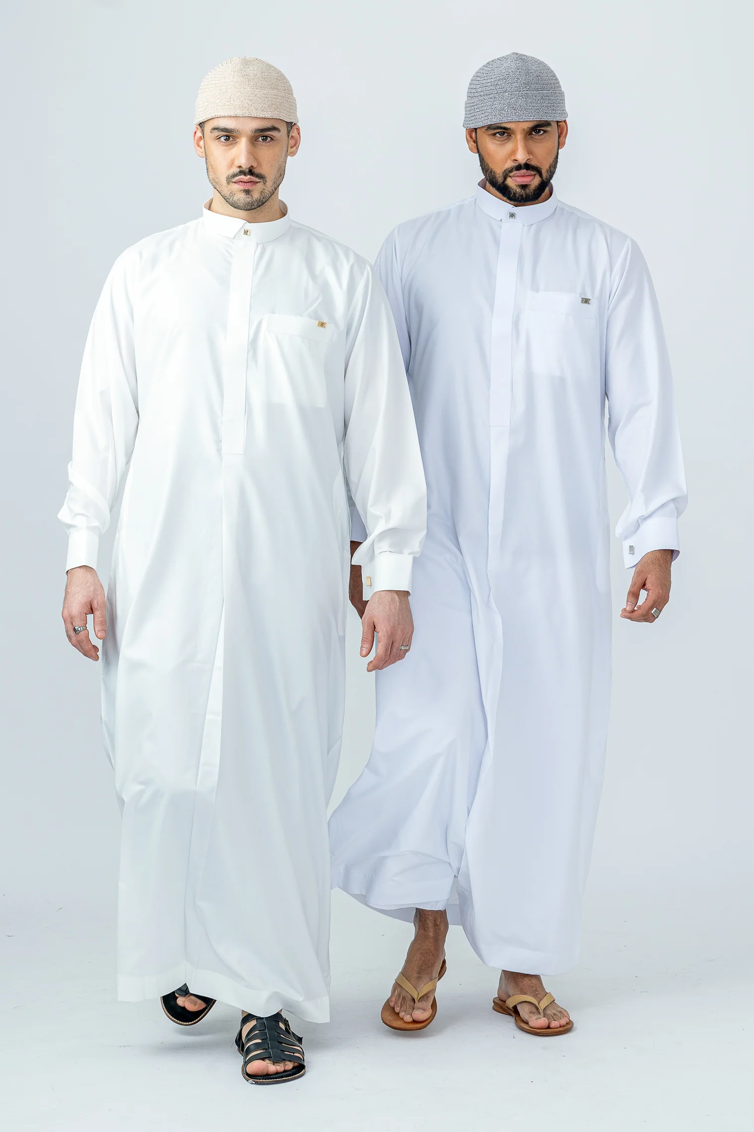 Off White Qatari Cuff Link Thobe - Image 2