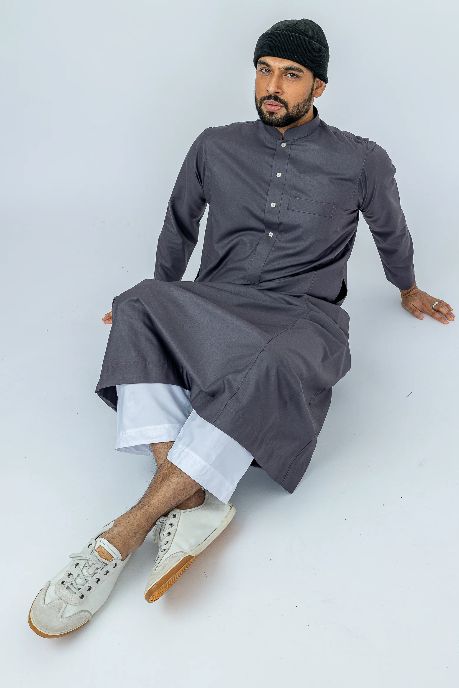 Purple Taupe Arab Collar Thobe - Image 4
