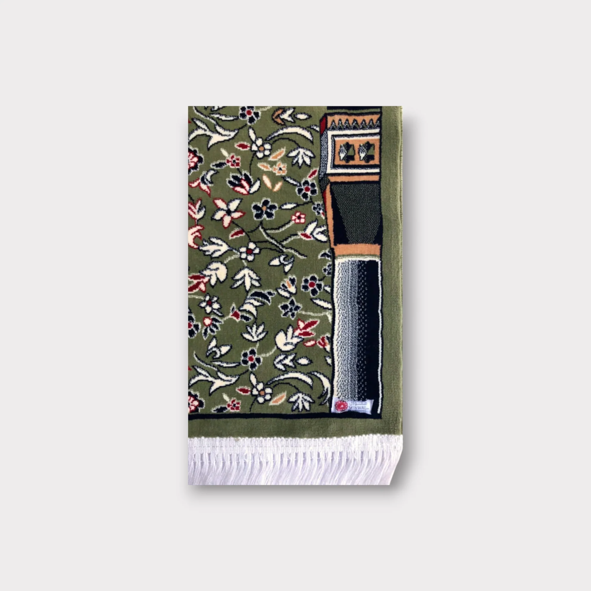 Rawda Prayer Mat - Green with Handbag - Image 3