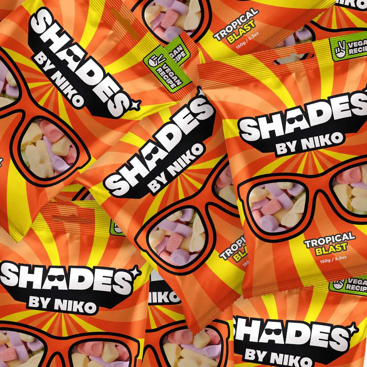 Shades by Niko Tropical Blast Flavour Sweets Bag 150g - Image 2