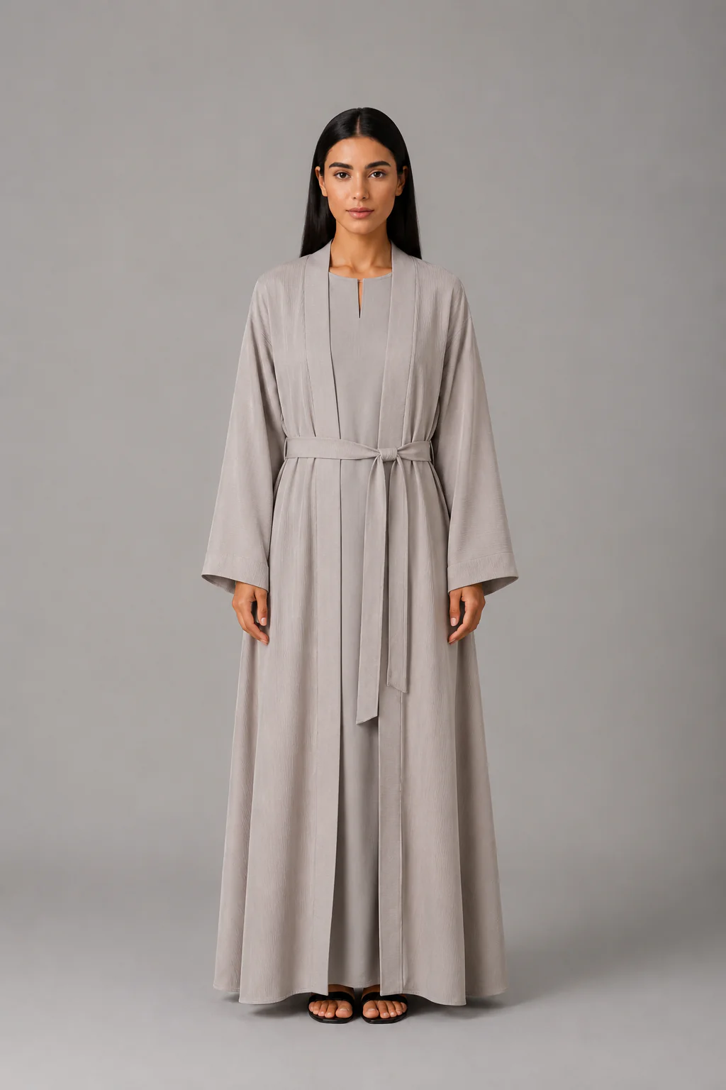 Stone Open Abaya