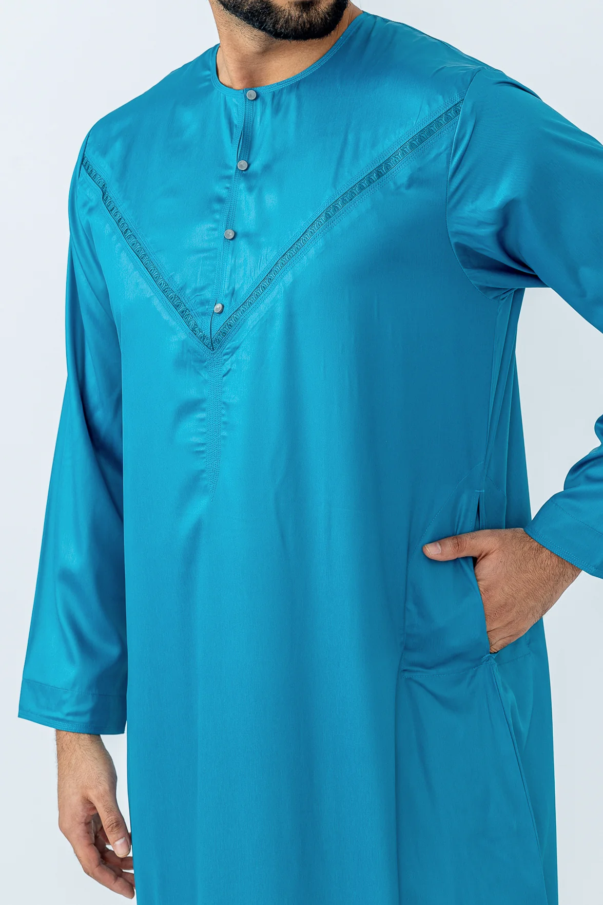 Turquoise Omani Thobe - Image 4