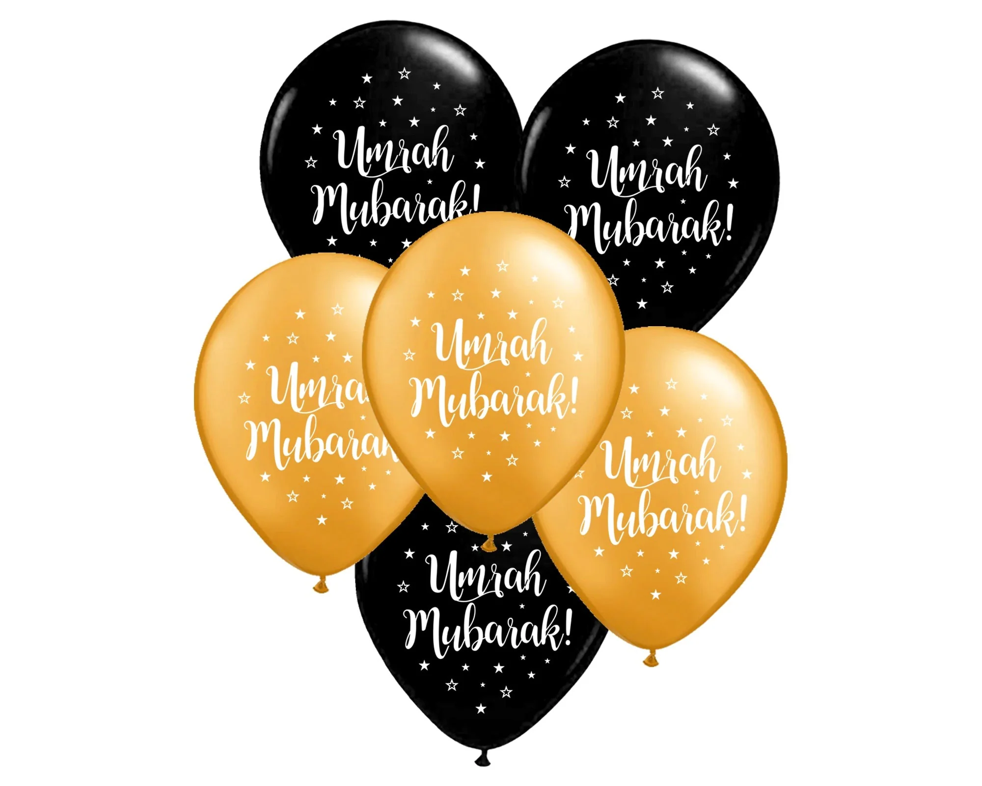 Umrah Mubarak Black and Gold Balloon - Image 2