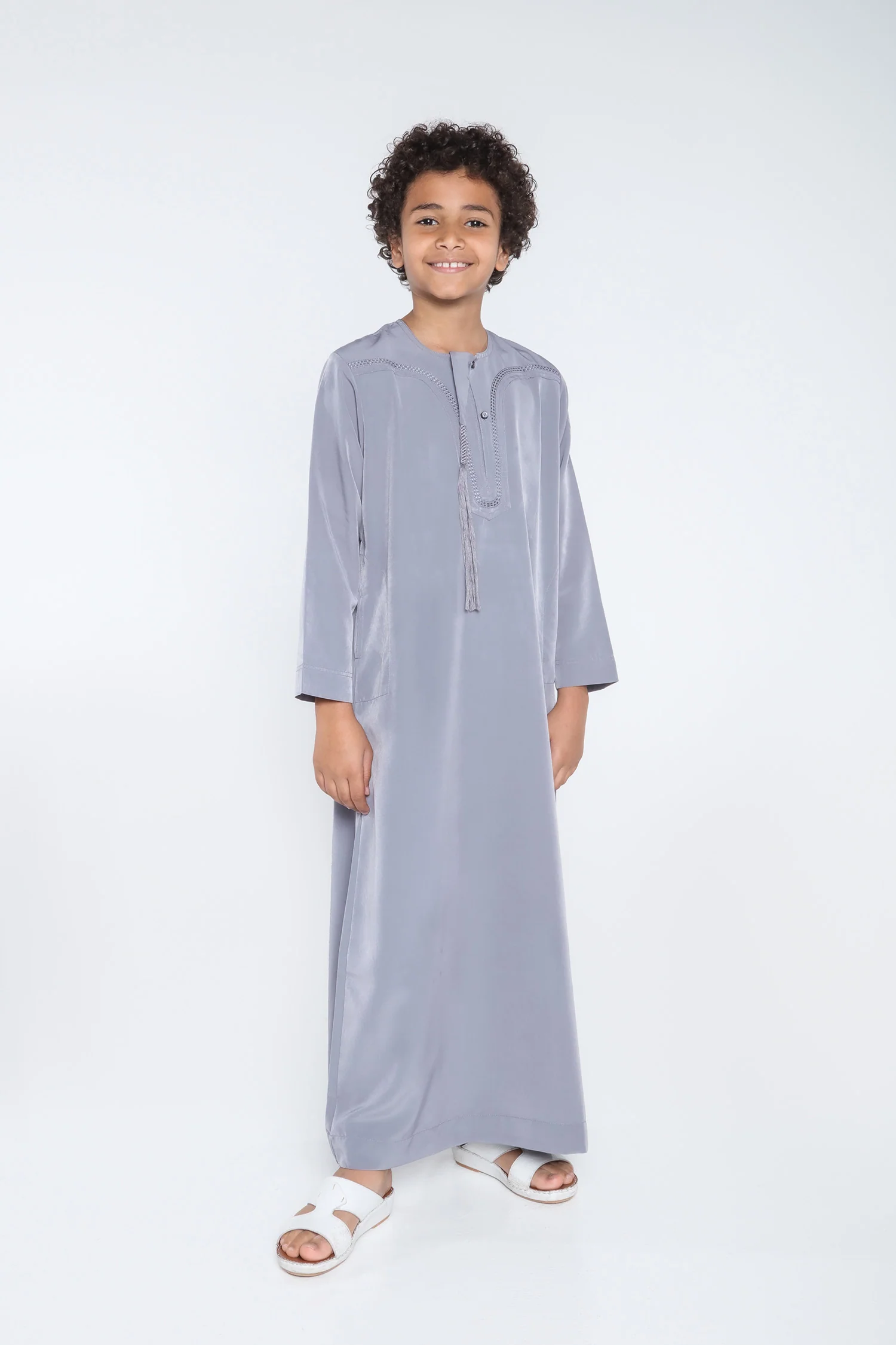 White Arab Omani Kids Jubba - Image 10
