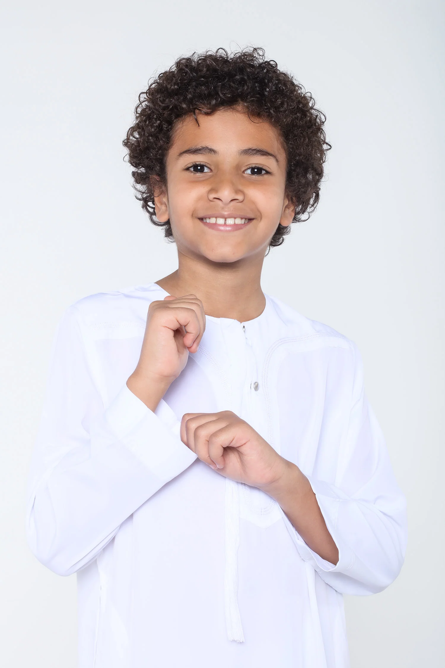 White Arab Omani Kids Jubba - Image 5