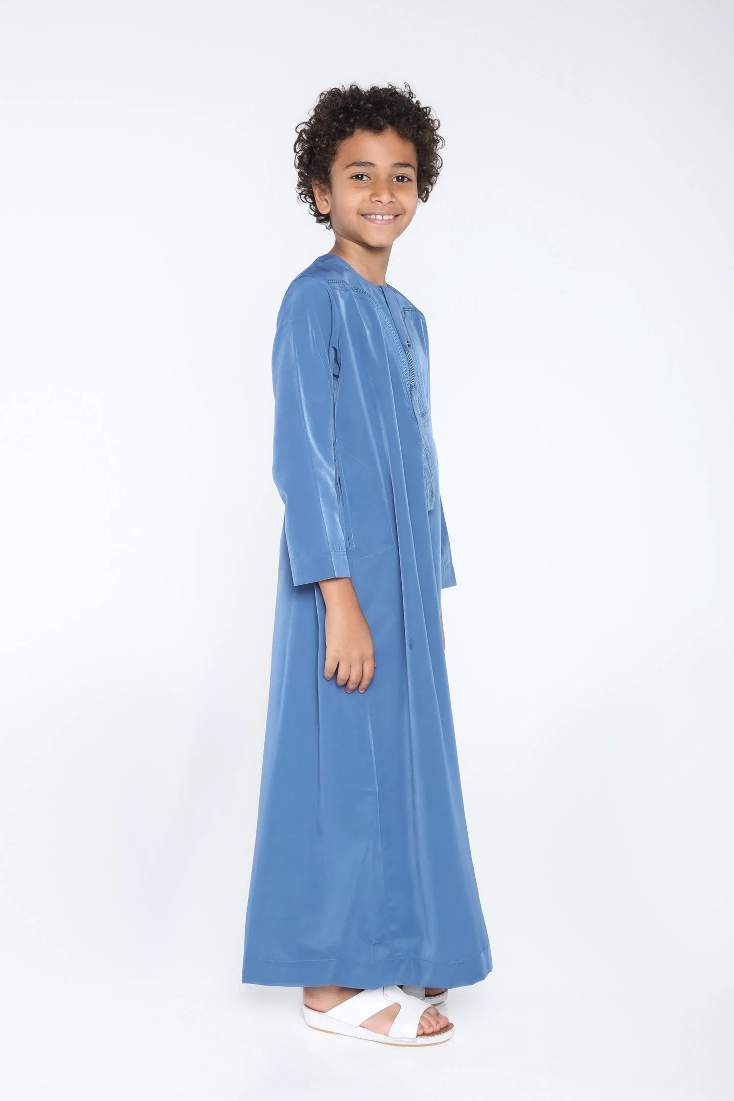 White Arab Omani Kids Jubba - Image 7