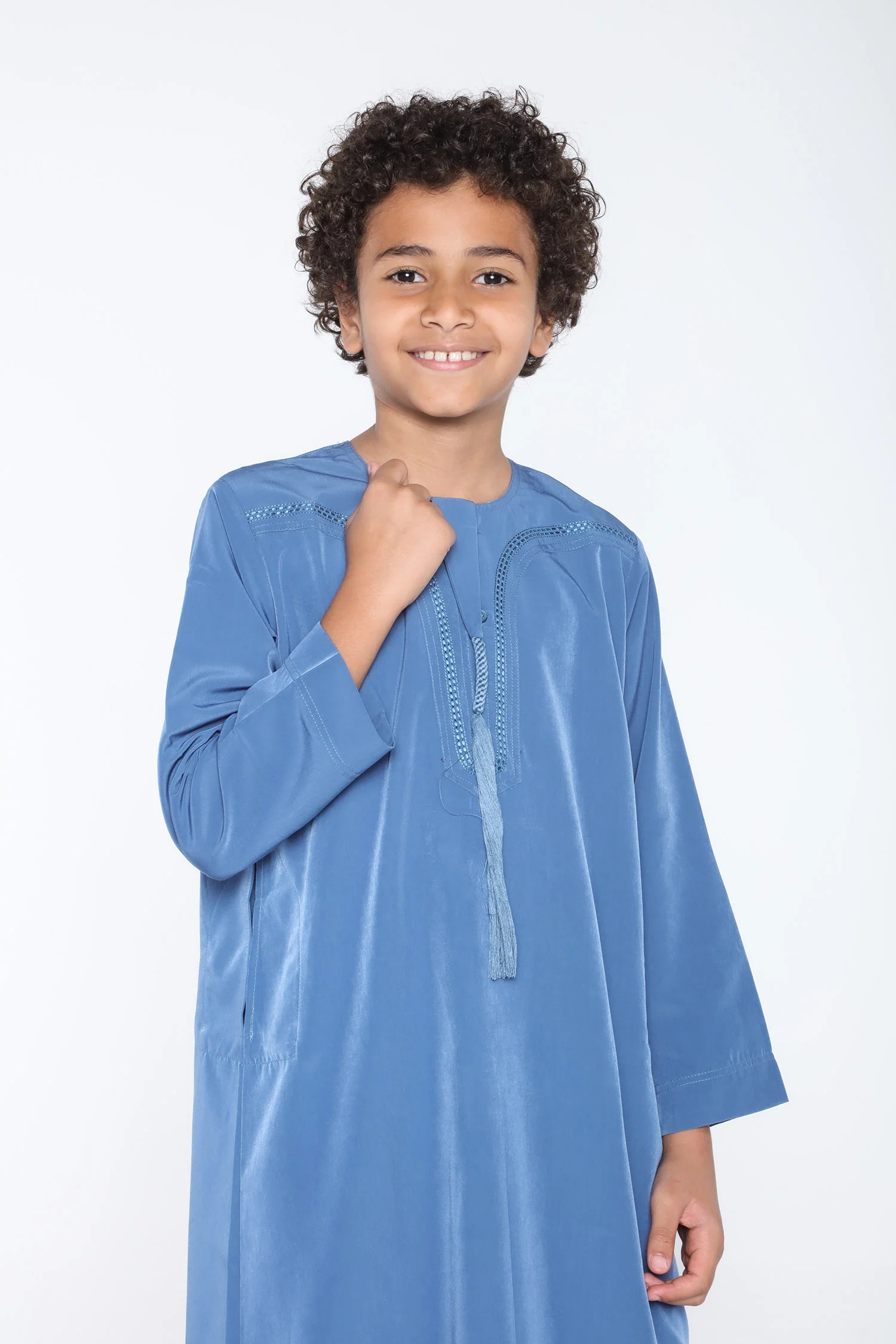 White Arab Omani Kids Jubba - Image 9