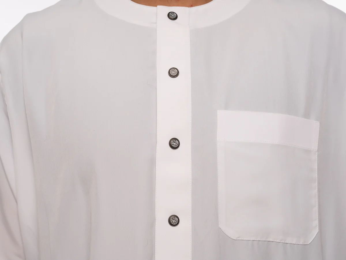 White Button Half Sleeve - Image 5