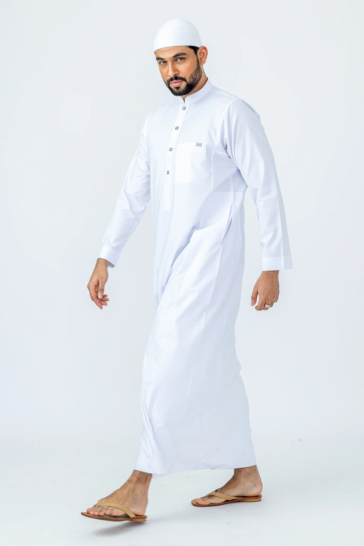 White Collar Stud Thobe