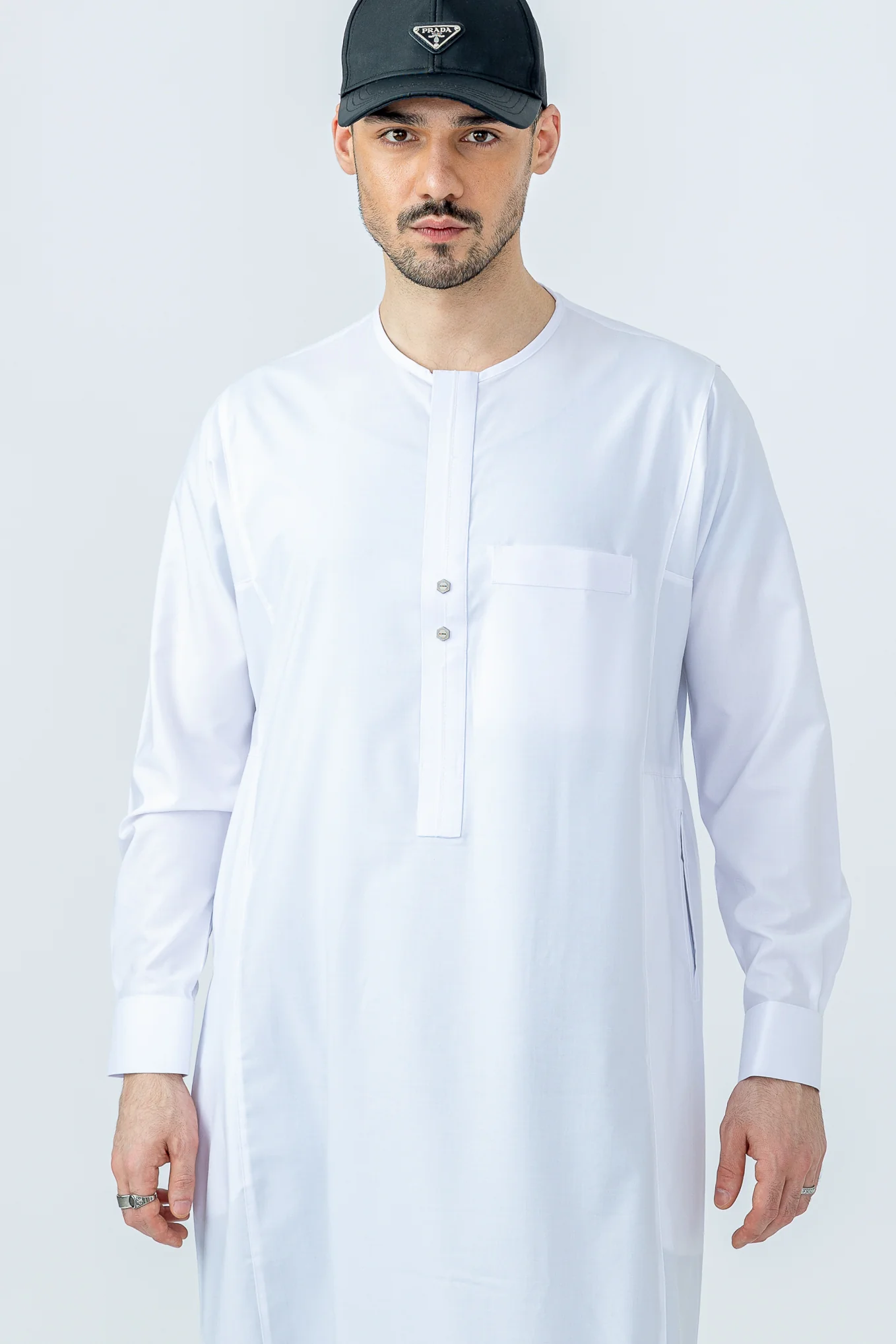 White Omani With Cuff Sleeve - Image 3