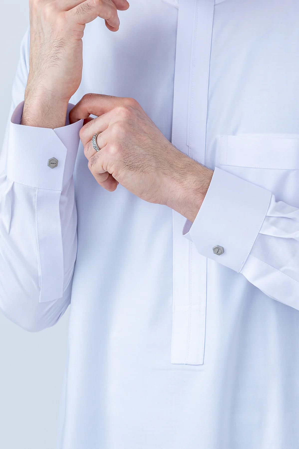 White Omani With Cuff Sleeve - Image 5