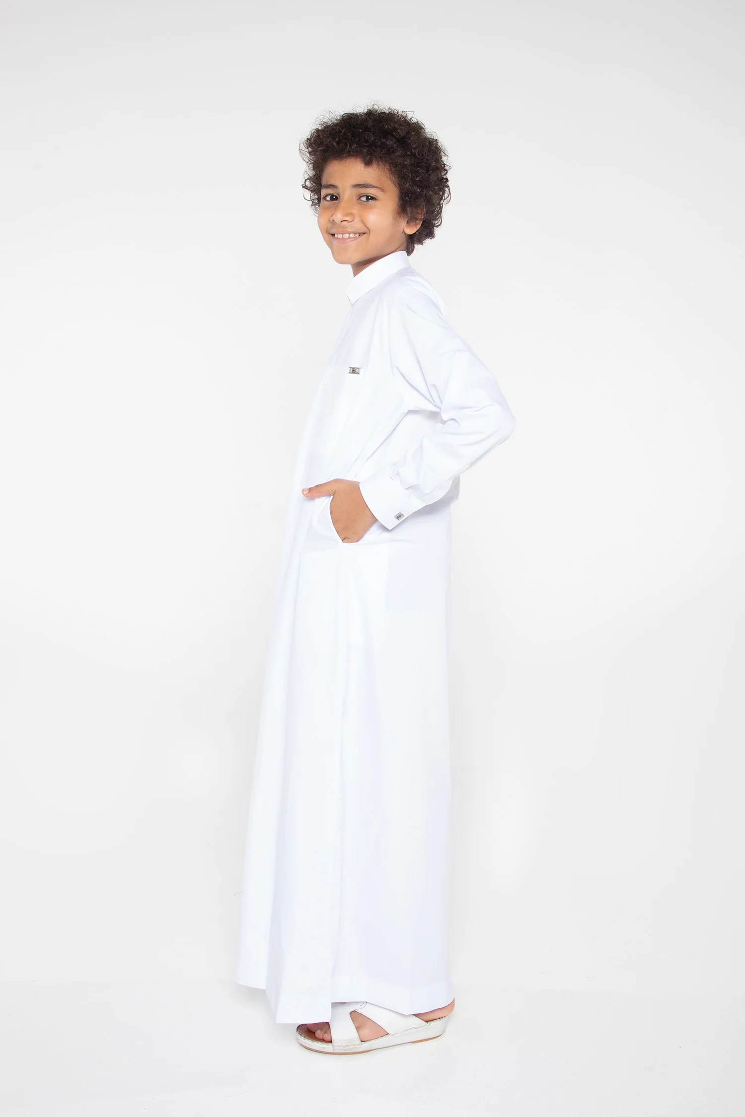 White Qatari Boys Thobe - Image 3