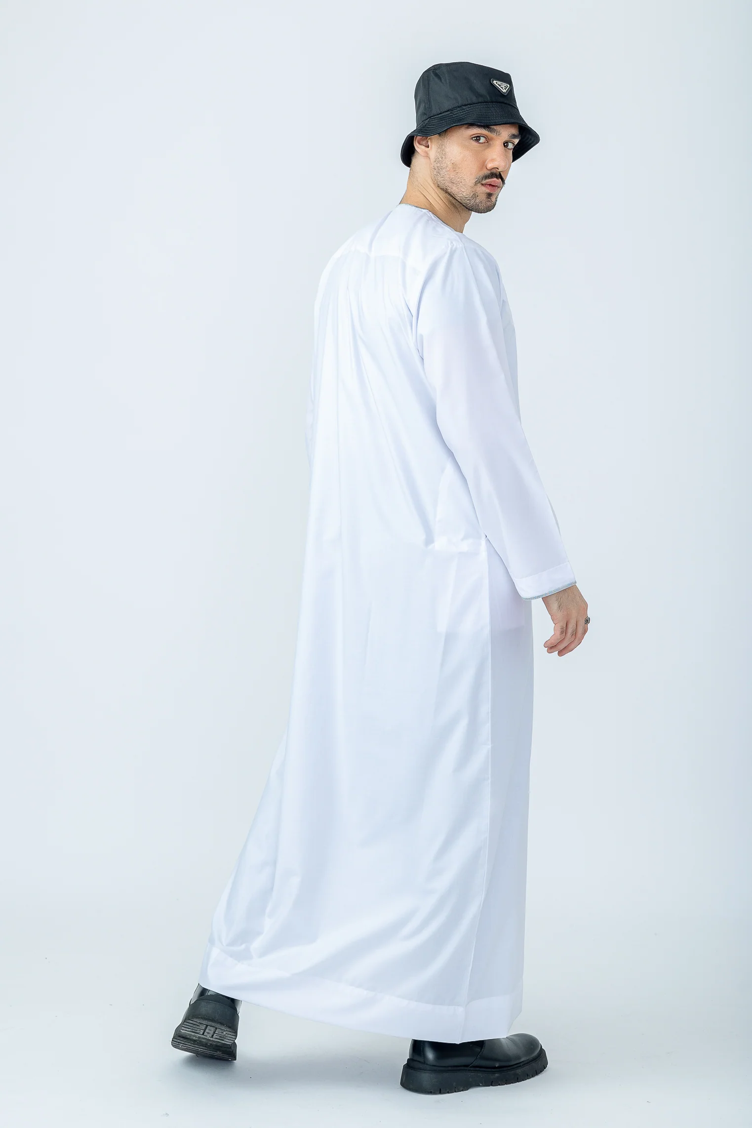 White|Silver Habeel Thobe - Image 6