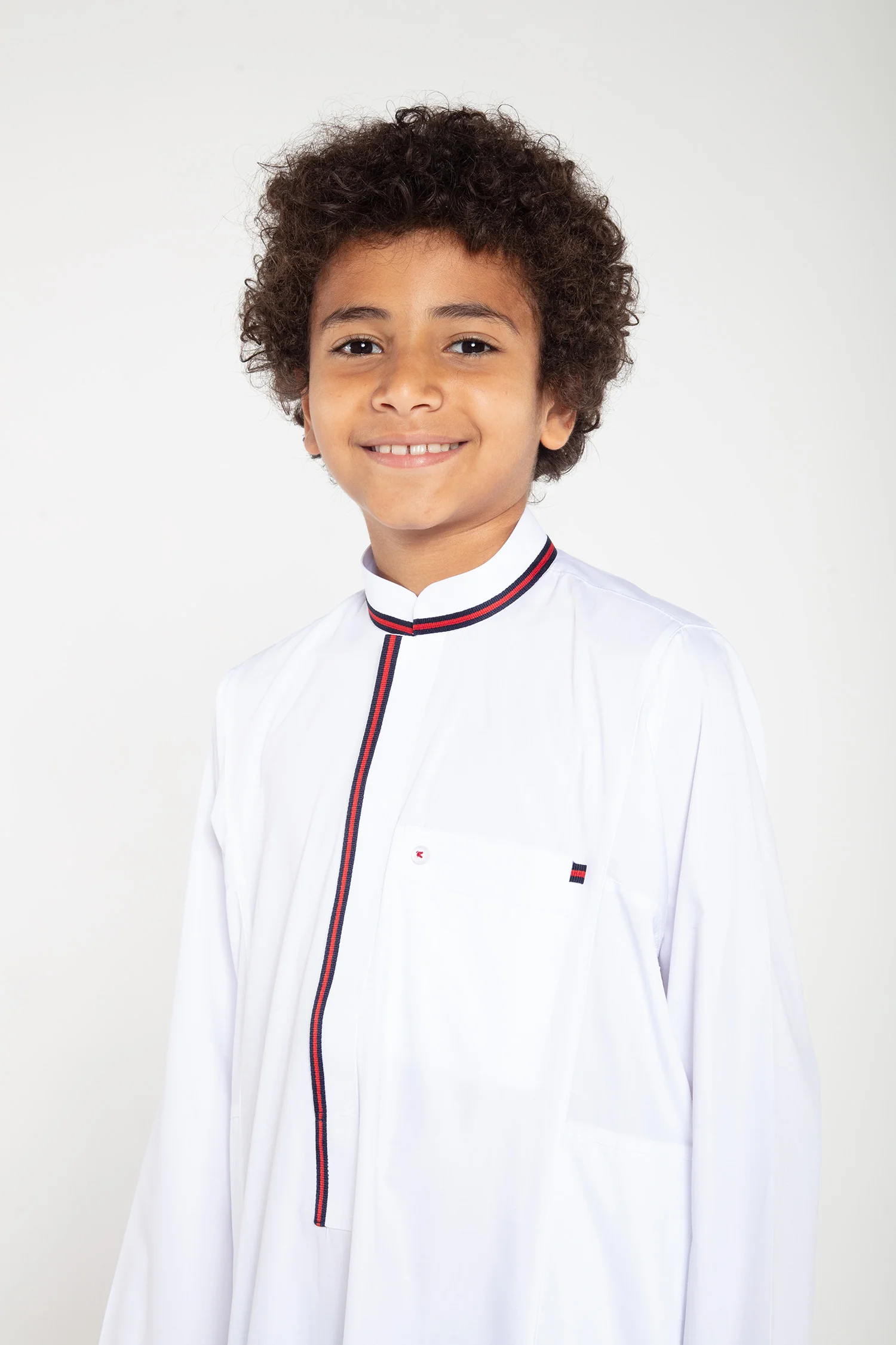 White Stripe Kids Thobe - Image 5