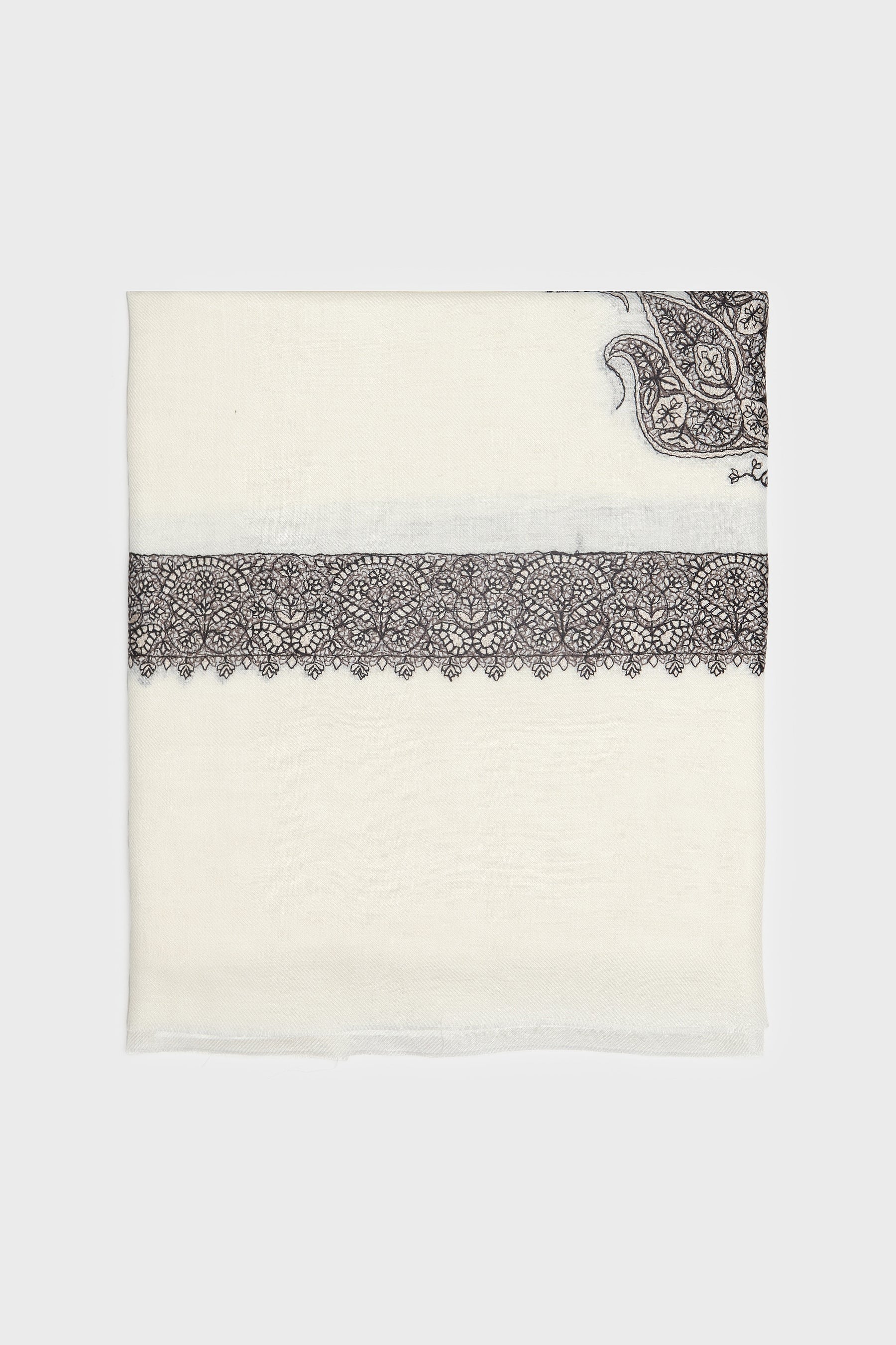 Eggshell Cream & Caramel Brown Yemeni Shemagh - Image 3